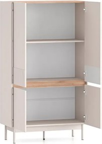 Komoda wysoka DUMI 04 4D 90 kaszmirowa/dąb cremona ML MEBLE