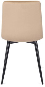 Zestaw Stół Okrągły Rozkładany HARRY 102-142 cm Dąb Artisan/Czarny i 4 Krzesła Tapicerowane PERU Beżowe Nowoczesne