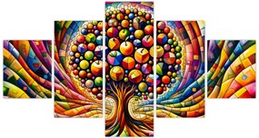 Obraz – Kolorowe drzewo z jabłkami (125x70 cm)
