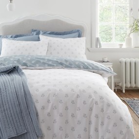 Biało-niebieska bawełniana pościel dwuosobowa 200x200 cm Esme Floral – Bianca