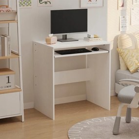 Biurko Komputerowe Białe 70 cm – Loft z Półką na Klawiaturę