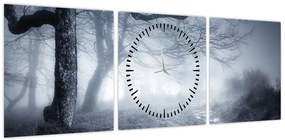 Obraz- Droga we mgle (z zegarem) (90x30 cm)