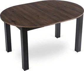 Stół Okrągły Rozkładany HARRY 102-142 cm Orzech/Czarny Loft