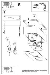 Czarna lampa sufitowa Nice Lamps Hydra 3