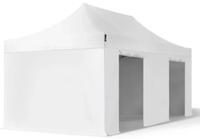 TOOLPORT 3x6 m Namiot Ekspresowy PREMIUM Stal 40 mm, ze ścianami bocznymi, bez okien, biały - (600125)