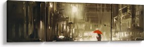 Obraz - Kobieta w deszczową noc (170x50 cm)