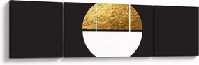 Obraz - Abstrakcja złoto i czerń N⁰1 (170x50 cm)