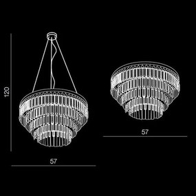 Azzardo AZ2107 lampa wisząca/sufitowa Salerno, G9, 5x max. 40 W, chrom