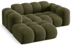 Zielony narożnik z tkaniny szenilowej (lewostronny/z szezlongiem) Treno – Cosmopolitan Design