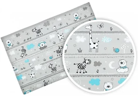 Prześcieradło Do łóżeczka 120x60, Z Gumką - Bawełna 100% - Miś I Zebra
