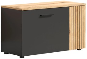 Szafka na buty z lamelami grafit + dąb evok B0-A16
