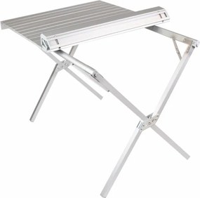Stół kempingowy z torbą, aluminiowy, szary, 108 x 71 x 72 cm