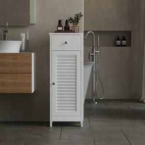 Szafka Łazienkowa Słupek Biała 87 cm – Loft z Szufladą i Półkami