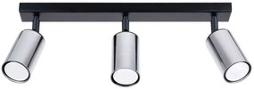 Lampa sufitowa reflektorowa na listwie czarny + chrom - A571 K9-W93