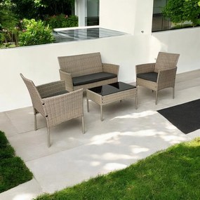 Zestaw mebli ogrodowych - sofa fotele i stolik Natal 010 naturalny