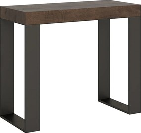 Konsola rozkładana 90x40/196 cm Tecno Small Orzech rama w kolorze Antracytu