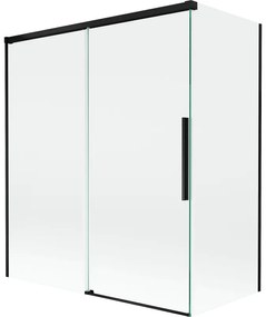 Mexen Rox parawan nawannowy 2-skrzydłowy rozsuwany 140 + 70 x 150 cm, transparent, czarny - 8C9-140-070-70-00