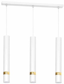 Lampa wisząca JOKER WHITE/GOLD 3xGU10, na listwie potrójna, biała/złota, nad stół/wyspę