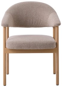 Beżowe krzesła z litego drewna dębowego z podłokietnikami zestaw 2 szt. Elk – Unique Furniture