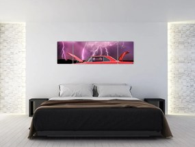 Obraz czerwonego auta (170x50 cm)