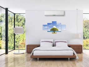 Obraz plaży z drzewem (125x70 cm)