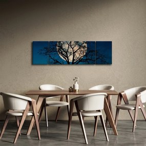 Obraz drzewa z pełnią księżyca (170x50 cm)