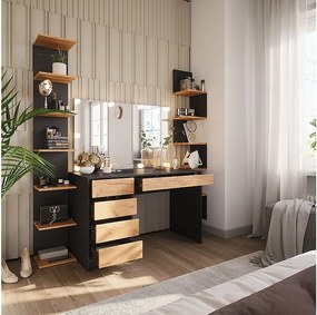 Toaletka antracyt/złoty dąb 120x55x75 sherry