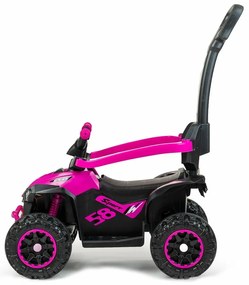 Baby Mix Dziecięcy odpychacz Mega z drążkiem prowadzącym, różowy