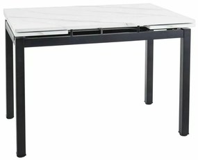 STÓŁ GD017 BIAŁY EFEKT MARMURU/CZARNY MAT 110(170)x74 SIGNAL