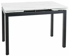 Stół rozkładany GD-017 110(170)x74 biały marmur/czarny mat SIGNAL