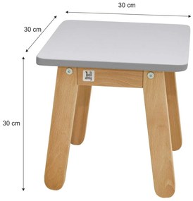 Szare dziecięce krzesełko WOODY GREY