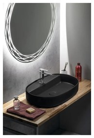 Czarna ceramiczna umywalka 60x40 cm Infinity Oval – Sapho
