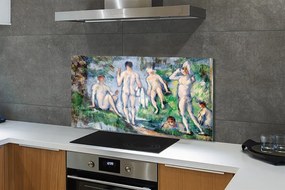 Panel szklany do Kuchni Kąpiący się - Paul Cézanne