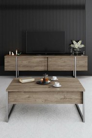 Stolik pod telewizor Luxe Walnut and Silver