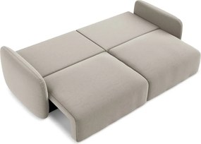 Szarobrązowa aksamitna rozkładana/ze schowkiem sofa 238 cm Kalena – Makamii