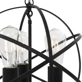 Czarna industrialna lampa wisząca okrągła - EX174-Wella