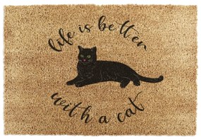 Wycieraczka z włókna kokosowego 40x60 cm Life Is Better With a Cat – Artsy Doormats