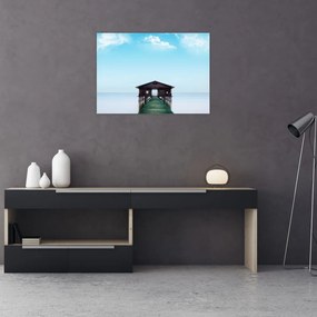 Obraz na szkle domu nad morzem (70x50 cm)