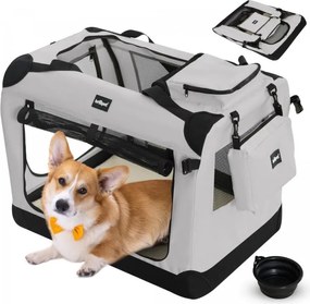 Leopet Box transportowy dla psów, M szary