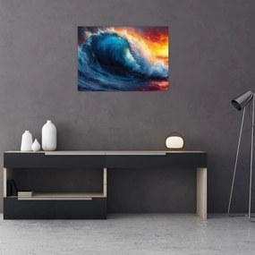 Obraz - Fala o zachodzie słońca (70x50 cm)