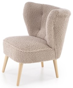 MOCCA Fotel wypoczynkowy Cappucino SVEN TEDDY Nowoczesny Boho Drewno