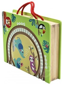 Tooky toy drewniany pociąg kolejka zoo ciuchcia na magnes tor w walizce