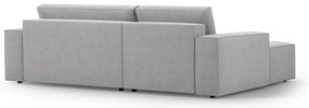 Jasnoszary rozkładany narożnik z materiału bouclé (lewostronny) Jodie – Micadoni Home