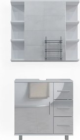 Zestaw mebli łazienkowych biały wysoki połysk 60x33x60.8 ilias