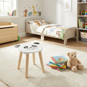 Drewniany stołek dziecięcy SAFARI z motywem zwierząt, 28 cm