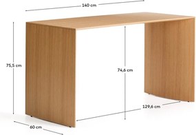 Biurko w dekorze dębu 60x140 cm Litto – Kave Home
