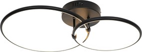 Lampa sufitowa czarna w komplecie z LED 3-stopniowy ściemniacz 2-światła - Joaniqa