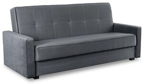 Sofa z Funkcją Spania ALUNA Rozkładana Wersalka Dwuosobowa Szara Nowoczesna do Salonu