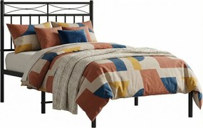 Czarne Metalowe Łóżko Industrialne 100X200 Cm A3-R36