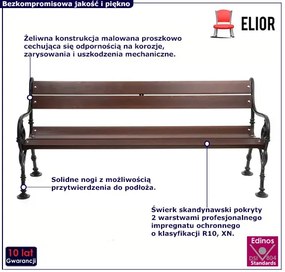 Ławka ogrodowa z oparciem - Sivo 2V